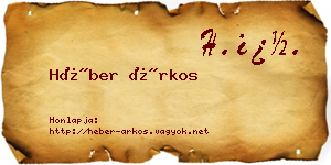 Héber Árkos névjegykártya